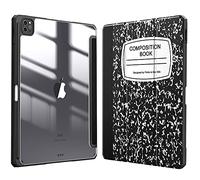 FINTIE Custodia per iPad Pro 12.9" (6a Generazione 2022) - [Built-in Pencil Holder] Antiurto Sottile Case Posteriore Trasparente Cover per iPad Pro 12.9" 2021/2020/2018, Composition Book
