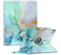 FINTIE Custodia per iPad Pro 13 Pollici (M5 2025 / M4 2024) con Portapenna - Girevole 360 Gradi di Rotazione Cover Protettiva Case con Auto Sveglia/Sonno, Emerald Marble