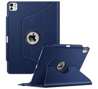 FINTIE Custodia per iPad Pro 13 Pollici (M5 2025 / M4 2024) con Portapenna - Girevole 360 Gradi di Rotazione Cover Protettiva Case con Auto Sveglia/Sonno, Blu Scuro