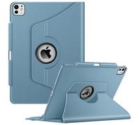 FINTIE Custodia per iPad Pro 13 Pollici (M5 2025 / M4 2024) con Portapenna - Girevole 360 Gradi di Rotazione Cover Protettiva Case con Auto Sveglia/Sonno, Blu foschia