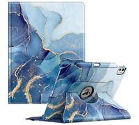FINTIE Custodia per iPad Pro 13 Pollici (M5 2025 / M4 2024) con Portapenna - Girevole 360 Gradi di Rotazione Cover Protettiva Case con Auto Sveglia/Sonno, Ocean Marble