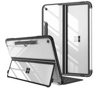 FINTIE Custodia per Microsoft Surface Pro 12 Pollici (2025), Antiurto Folio Case Protettiva Cover Posteriore Trasparente, Compatibile con Tastiera Type Cover, Nero