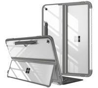 FINTIE Custodia per Microsoft Surface Pro 12 Pollici (2025), Antiurto Folio Case Protettiva Cover Posteriore Trasparente, Compatibile con Tastiera Type Cover, (Grigio)