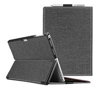 FINTIE Custodia per Microsoft Surface Pro 7+ / 7/6 / 5 (2021 & 2019 & 2018 & 2017) 12.3 Pollici - Multi-angli Hard Shell Business Cover, Compatibile con Tastiera Type Cover, Denim Charcoal