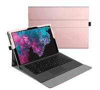 FINTIE Custodia per Microsoft Surface Pro 7+ / 7/6 / 5/4 / 3 12,3 Pollici, [Multi-angli] Slim Fit Folio Case Cover, Compatibile con Type Cover Keyboard, Oro Rosa