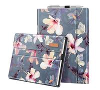 FINTIE Custodia per Microsoft Surface Pro 7+ / 7/6 / 5/4 / 3 12.3 Pollici Tablet - [Multi-angli] Portfolio Business Cover con Tasca, Compatibile con Tastiera Type, Blooming Hibiscus