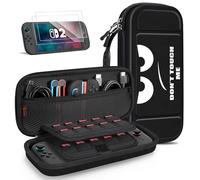 FINTIE Custodia per Nintendo Switch 2 (2025) + Vetro Temperato (2 Pezzi) - [Antiurto EVA] Portatile di Borsa per il Trasporto con Slot per Schede di Gioco e Tasca Interna per Accessori, (Don't Touch)