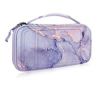 FINTIE Custodia per Nintendo Switch Modello OLED 7.0" / Switch 6.2" - [Antiurto] Portatile di Borsa con 10 Titolari Schede di Gioco & Tasca Interna per Console & Accessori, Lilla Marble