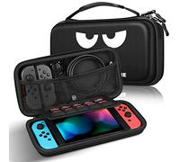 FINTIE Custodia per Nintendo Switch Modello OLED 7.0" / Switch 6.2" - [Antiurto] Portatile di Borsa Protettiva con 10 Titolari per Schede di Gioco & Tasca Interna, Don't Touch