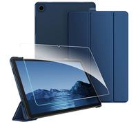 FINTIE Custodia per Samsung Galaxy Tab A11 Plus (A11+) 11" 2025 / Tab A9 Plus (A9+) 11” 2023 - [con Vetro Temperato Pellicola] Sottile Leggero Case Posteriore Opaca Traslucida Cover, Blu Scuro