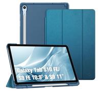 FINTIE Custodia per Samsung Galaxy Tab S10 FE 10.9 Pollici 2025/S9 FE 10.9" 2023/S9 11" 2023 con Portapenne, Sottile Leggero Case Retro Opaca Traslucida Cover con Auto Sveglia/Sonno, Teal