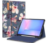 FINTIE Custodia per Samsung Galaxy Tab S10 FE 10.9 Pollici 2025/S9 FE 10.9" 2023/S9 11" 2023 con Portapenne - Multi-angli Protettiva Case con Tasca Auto Sveglia/Sonno, Blooming Hibiscus