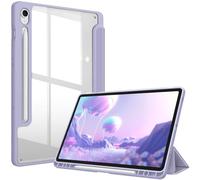 FINTIE Custodia per Samsung Galaxy Tab S10 FE 10.9 Pollici 2025/S9 FE 10.9" 2023/S9 11" 2023 con Portapenne - Antiurto Sottile Case Posteriore Trasparente Cover con Auto Sonno/Sveglia, Lilla Viola