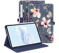 FINTIE Custodia per Samsung Galaxy Tab S10 Lite 2025 10.9"/S10 FE 10.9"/S9 FE 10.9"/S9 11" - Multi-angli Protettiva Case con Tasca Auto Sveglia/Sonno, Blooming Hibiscus