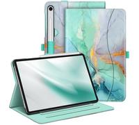 FINTIE Custodia per Samsung Galaxy Tab S9 FE 10.9 Pollici/Tab S9 11 Pollici 2023 - Multi-angli Protettiva Case con Tasca Auto Sveglia/Sonno, Emerald Marble