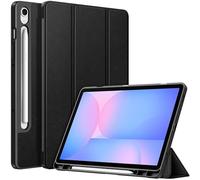 FINTIE Custodia per Samsung Galaxy Tab S10 Lite 2025 10.9"/S10 FE /S9 FE 10.9"/S9 11" con S Pen Portapenne - Sottile Leggero Cover Posteriore in Morbido TPU con Auto Sveglia/Sonno, Nero