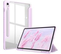 FINTIE Custodia per Samsung Galaxy Tab S9 FE 10.9 Pollici/Tab S9 11 Pollici 2023 con S Pen Holder - Antiurto Sottile Case Posteriore Trasparente Cover con Auto Sonno/Sveglia, Lavanda