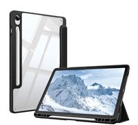 FINTIE Custodia per Samsung Galaxy Tab S9 FE 10.9 Pollici/Tab S9 11 Pollici 2023 con S Pen Holder - Antiurto Sottile Case Posteriore Trasparente Cover con Auto Sonno/Sveglia, Nero