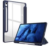 FINTIE Custodia per Samsung Galaxy Tab S9 FE 10.9 Pollici/Tab S9 11 Pollici 2023 con S Pen Holder - Antiurto Sottile Case Posteriore Trasparente Cover con Auto Sonno/Sveglia, Blu Scuro