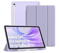 FINTIE Custodia per Samsung Galaxy Tab S10 Lite 2025 /S10 FE /S9 FE 10.9"/S9 11" con S Pen Portapenne, Sottile Leggero Case Retro Opaca Traslucida Cover con Auto Sveglia/Sonno, Lilla Viola