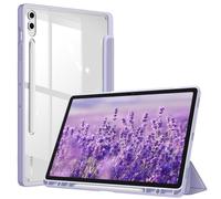FINTIE Custodia per Samsung Galaxy Tab S10+ Plus/S9 FE+ Plus/S9+ Plus 12.4 Pollici 2023 con S Pen Holder, Leggero Trasparente Cover Posteriore con Bordo Antiurto, Auto Sveglia/Sonno, Lilla Viola