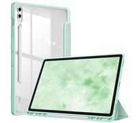 FINTIE Custodia per Samsung Galaxy Tab S10+ Plus/S9 FE+ Plus/S9+ Plus 12.4 Pollici 2023 con S Pen Holder, Leggero Trasparente Cover Posteriore con Bordo Antiurto, Auto Sveglia/Sonno, Verde Chiaro