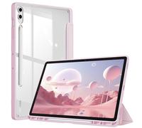 FINTIE Custodia per Samsung Galaxy Tab S10+ Plus/S9 FE+ Plus/S9+ Plus 12.4 Pollici 2023 con S Pen Holder, Leggero Trasparente Cover Posteriore con Bordo Antiurto, Auto Sveglia/Sonno, Rosa