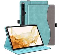 Fintie Custodia per Samsung Galaxy Tab S10+, S9+, S8+, S7 FE, S7+ da 12,4", visualizzazione multi-angolo, custodia protettiva con tasca, auto sleep/wake, turchese