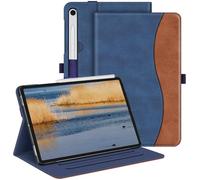 Fintie Custodia per Samsung Galaxy Tab S9 FE 5G 10,9 pollici/Galaxy Tab S9 11 pollici 2023, visualizzazione multi-angolo con tasca, funzione sleep/wake automatica, blu denim/marrone
