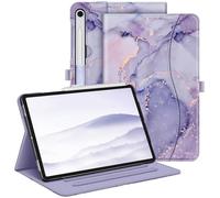 FINTIE Custodia per Samsung Galaxy Tab S9 FE da 10,9 pollici/Galaxy Tab S9 11 pollici 2023, visualizzazione multi-angolo con tasca, funzione sleep/wake automatica, marmo lilla