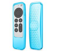 Fintie Custodia protettiva 2 in 1 per Apple TV Siri Remote 2021 2022 e Apple AirTag, leggera, antiscivolo, antiurto, per telecomando Apple TV 4K/HD Siri (2a generazione/3a generazione), colore azzurro