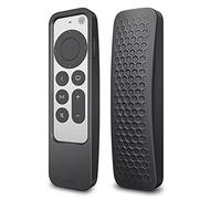 FINTIE Custodia protettiva 2 in 1 per Apple TV Siri Remote 2021 e Apple AirTag - Custodia leggera antiscivolo antiurto per telecomando Siri Apple TV 4K / HD (seconda generazione), nero
