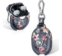 Fintie Custodia protettiva per Google Pixel Buds Pro 2 (2024) / Google Pixel Buds Pro (2022), pelle PU di alta qualità, sottile, chiusura a scatto in metallo, custodia portatile con portachiavi