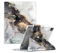 FINTIE Custodia rotante compatibile con iPad Pro da 12,9" (2022/2021/2020/2018, 6a/5a/4a/3a generazione)-custodia protettiva girevole a 360 gradi con portapenne, spegnimento automatico/sveglia, marmo