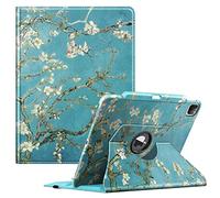 FINTIE Custodia rotante compatibile con iPad Pro da 12,9" (2022/2021/2020/2018, 6a/5a/4a/3a generazione)-custodia protettiva girevole a 360 gradi con portapenne, spegnimento automatico/sveglia, fiore