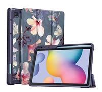 Fintie, Custodia smart per Samsung Galaxy Tab S6 Lite da 10,4" 2024/2022/2020, sottile, in morbido TPU, pieghevole, con scomparto per S Pen e funzione di accensione e spegnimento automatici, ibisco