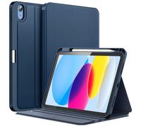 FINTIE Folio Custodia per iPad (A16) 11ª/10ª Generazione 2025/2022 con Portapenne - Multi-angolo Cover Protettiva Sottile Case con Retro in TPU Morbido, (Blu Scuro)