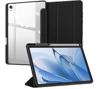 FINTIE Ibrido Custodia per Samsung Galaxy Tab S11 2025 11 Pollici Tablet (SM-X730/X736) con Portapenne - Antiurto Cover Sottile Trasparente Case Posteriore con Bordo in TPU, Nero