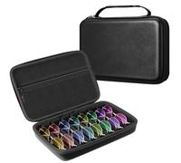 FINTIE Porta Occhiali da Sole con 8 Scomparti Regolabili, Organizer Occhiali in EVA Rigida, Portaocchiali Multiplo da Casa per Uomini e Donne, Nero