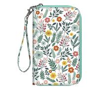 Fintie Porta passaporto per famiglia, con blocco RFID, organizer per documenti da viaggio, pochette per carte di credito, per donne e uomini, Molla, classico