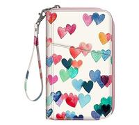 FINTIE Porta passaporto da viaggio per famiglia 4-6, blocco RFID, organizer per documenti da viaggio, borsa per passaporti, biglietti da visita, carte di credito, carte d'imbarco, cuore che piove