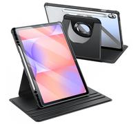 FINTIE Rotante Custodia per Samsung Galaxy Tab S10 Lite/S10 FE /S9 FE 10.9" & S9 11" Tablet con S Pen Portapenne - Girevole 360 Gradi Cover con Retro Trasparente Case con Auto Sveglia/Sonno, Nero