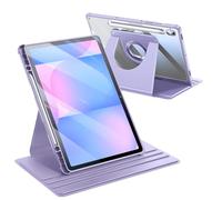 FINTIE Rotante Custodia per Samsung Galaxy Tab S10 Lite/S10 FE /S9 FE 10.9" & S9 11" Tablet con S Pen Portapenne - Girevole 360 Gradi Cover con Retro Trasparente Case con Auto Sveglia/Sonno, (Viola)