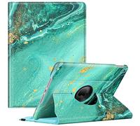 FINTIE Rotating Custodia per iPad 10.2 Pollici 9a / 8a / 7a Generazione (2021 2020 2019) con Built-in Pencil Holder - 360 Gradi di Rotante Cover Protettiva Case con Auto Svegliati/Sonno, Aqua Wave