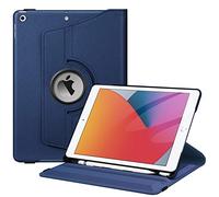 FINTIE Rotating Custodia per iPad 10.2 Pollici 9a / 8a / 7a Generazione (2021 2020 2019) con Built-in Pencil Holder - 360 Gradi di Rotante Cover Protettiva Case con Auto Svegliati/Sonno, Blu Scuro