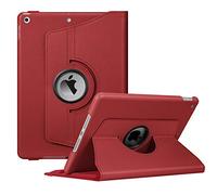 FINTIE Rotating Custodia per iPad 10.2 Pollici 9a / 8a / 7a Generazione (2021 2020 2019) con Built-in Pencil Holder - 360 Gradi di Rotante Cover Protettiva Case con Auto Svegliati/Sonno, Poppy Rosso