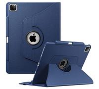 FINTIE Rotating Custodia per iPad Pro 12.9" (6ª Generazione 2022), 360 Gradi di Girevole Cover Case [Built-in Pencil Holder] con Auto Sonno/Sveglia per iPad Pro 12.9" 2021/2020/2018, Blu Scuro