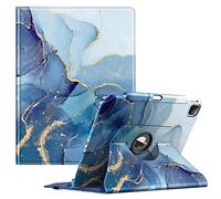 FINTIE Rotating Custodia per iPad Pro 12.9" (6ª Generazione 2022), 360 Gradi di Girevole Cover Case [Built-in Pencil Holder] con Auto Sonno/Sveglia per iPad Pro 12.9" 2021/2020/2018, Ocean Marble