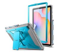 Fintie Custodia antiurto per Samsung Galaxy Tab S6 Lite 10.4 Pollici 2024/2022/2020, Tuatara Rugged Unibody Hybrid Bumper Kickstand Cover con pellicola protettiva integrata, blu cielo