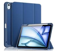 Fintie SlimShell - Custodia Posteriore Flessibile in TPU per iPad Air 11" M2 (2024), 5a/4a Generazione (2022/2020) 10,9", con Portamatite, Blu Navy